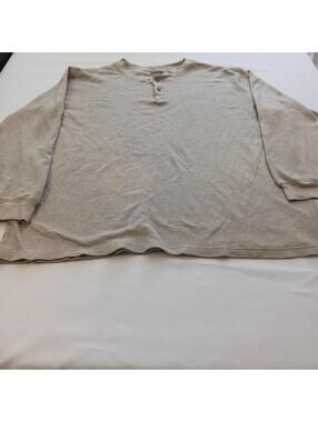 Basic Editions Men Crew Neck Long Sleeve Tan Pullover Cotton Sweatshirt 3XL